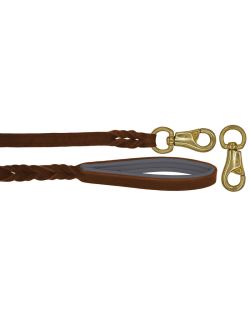Braided leather guide made from genuine leather, 5mm thick, featuring leather backing - OD01002/150/20/BR/12/K06