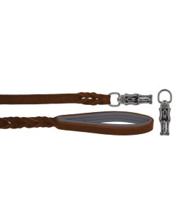 Correa trenzada de cuero auténtico de 5 mm de grosor. Incluye forro de cuero. - OD01002/150/20/BR/12/K09