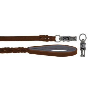Braided leather guide made from genuine leather, 5mm thick, featuring leather backing – OD01002/150/20/BR/12/K09